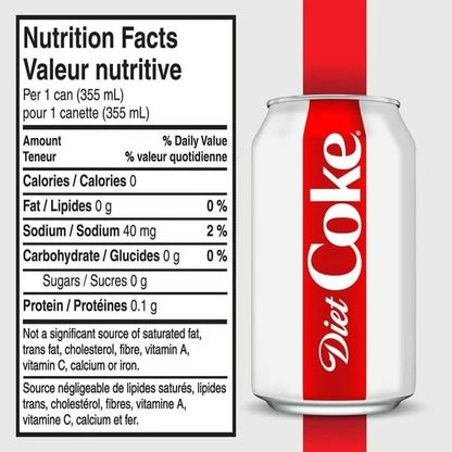 Diet Coke Can - Made with Canadian Ingredients, 12 x 355 mL/12 fl. oz. (Shipped from Canada)