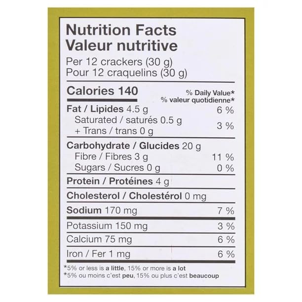 Mary's Gluten Free Herb Organic Crackers Nutrition Facts