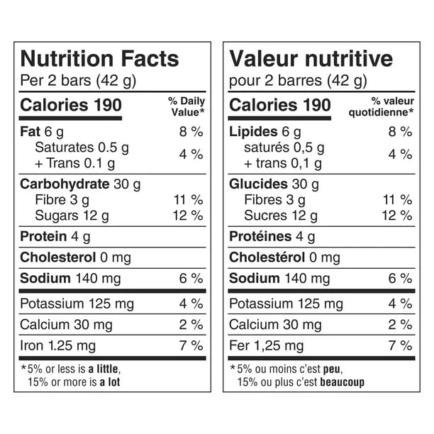 Nature Valley Crunchy Apple Crisp Granola Bars Nutrition Facts