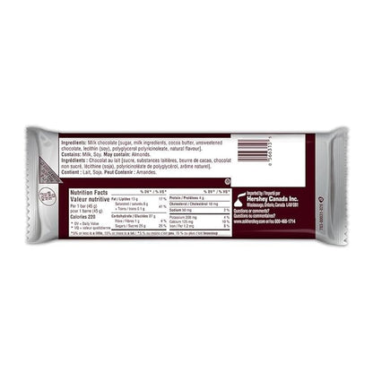 Hershey Creamy Milk Chocolate Full Sized Bar, Chocolate Candy Bar, 45 g/1.6 oz (Includes Ice Pack) Shipped from Canada