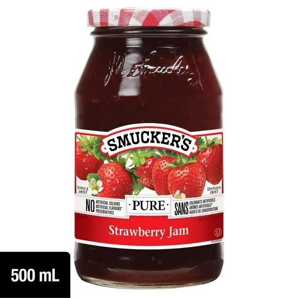 Smucker's Pure Strawberry Jam, 500 mL/16.9oz (Shipped from Canada)