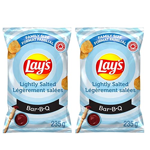 Lays Lightly Salted Barbecue Potato Chips Family Bag pack of 2