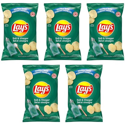 Lays Salt & Vinegar Potato Chips Family Bag pack of 5