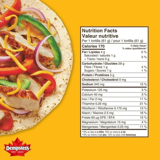 Dempster’s Original Large Tortillas, 610g/21.5 oz (Shipped from Canada)