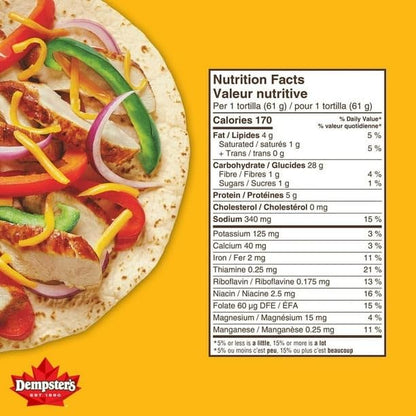 Dempster’s Original Large Tortillas, 610g/21.5 oz (Shipped from Canada)