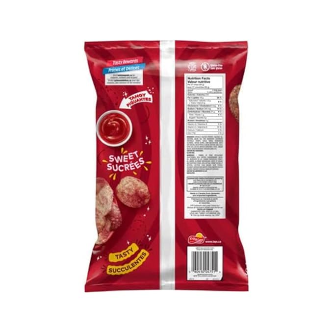 Lays Ketchup Potato Chips Family Bag, Canadian Chips; For Sharing - Limited Edition, 219.7g / 7.7oz (Shipped from Canada)