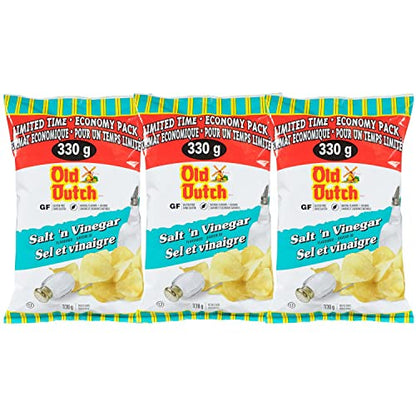 Old Dutch Salt Vinegar Potato Chips pack of 3