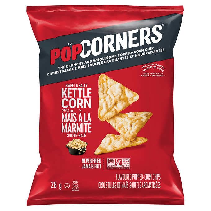 Pop Corner Flavoured Popped-Corn Chips Variety Pack, 30ct x 28g/1 oz (Shipped from Canada)