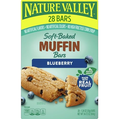 Nature Valley Soft-Baked Muffin Bars, Blueberry, 28 Bars, 984g/34.7oz (Shipped from Canada)