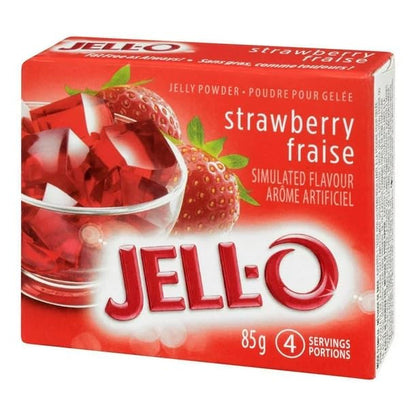 Jell-O Strawberry Jelly Powder, Gelatin Mix, 85g/3oz (Shipped from Canada)