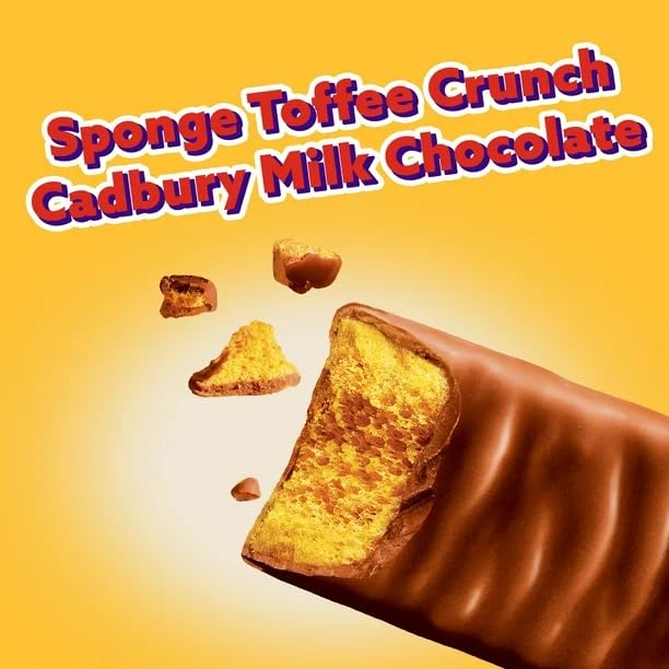 Cadbury Crunchie, Chocolatey Candy Bars, Multipack 176g/6.20oz (Includes Ice Pack) (Shipped from Canada)