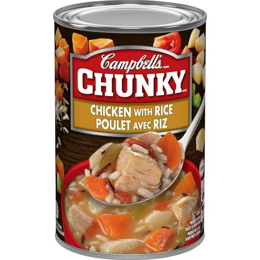 Campbell's Chunky Chicken with Rice Ready to Serve Soup, Ready to Serve Soup, 515 ml/17.4 fl. oz (Shipped from Canada)