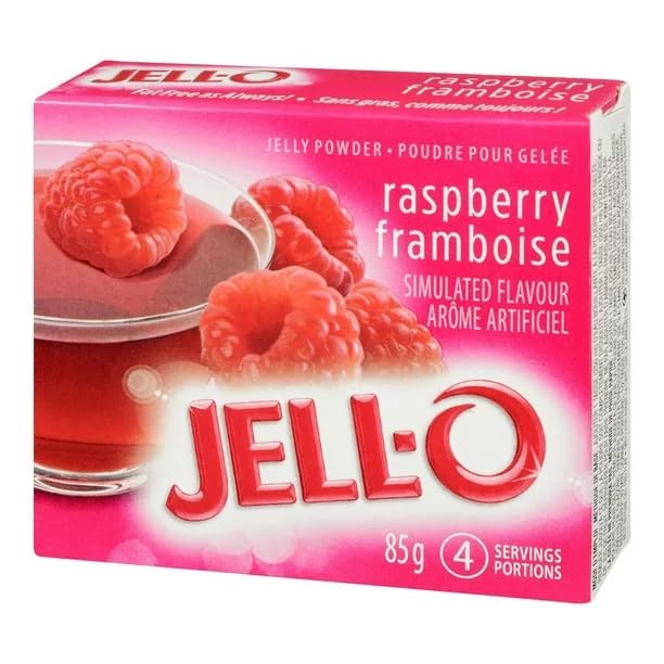 Jell-O Raspberry Jelly Powder, Gelatin Mix, 85g/3oz (Shipped from Canada)