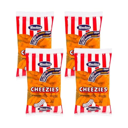 Hawkins Cheezies Corn Snacks - Made with Real Cheddar Cheese, 70g/2.5 oz (Shipped from Canada)