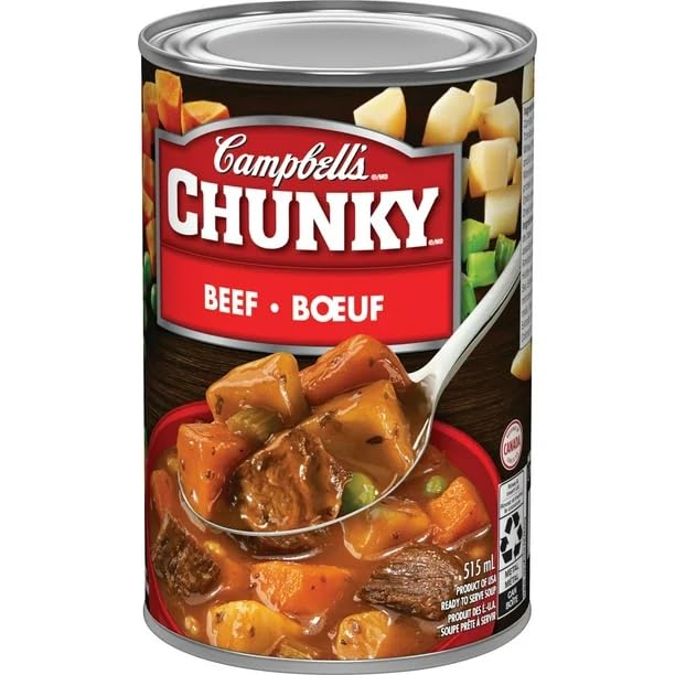 Campbell's Chunky Beef Ready to Serve Soup, Ready to Serve Soup, 515 ml/17.4 fl. oz (Shipped from Canada)