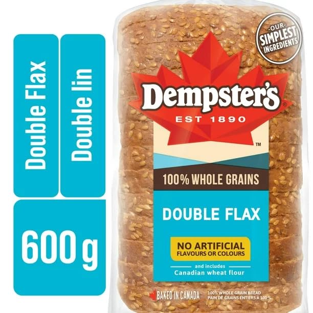 Dempster’s 100% Whole Grains Double Flax Bread, 600g/21.16oz (Shipped from Canada)