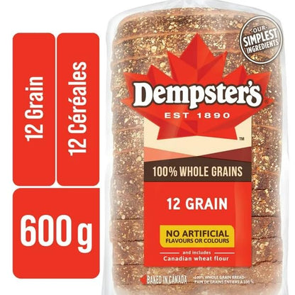 Dempster’s 100% Whole Grains 12 Grain Sliced Bread, 600g/21.16oz (Shipped from Canada)