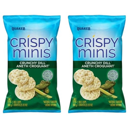 Quaker Crispy Minis Rice Chips Crunchy Dill 100g/3.53oz (Shipped from Canada)