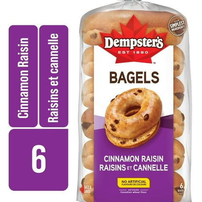 Dempster’s Cinnamon Raisin Bagels, 6 Bagels, 450g/15.9 oz (Shipped from Canada)