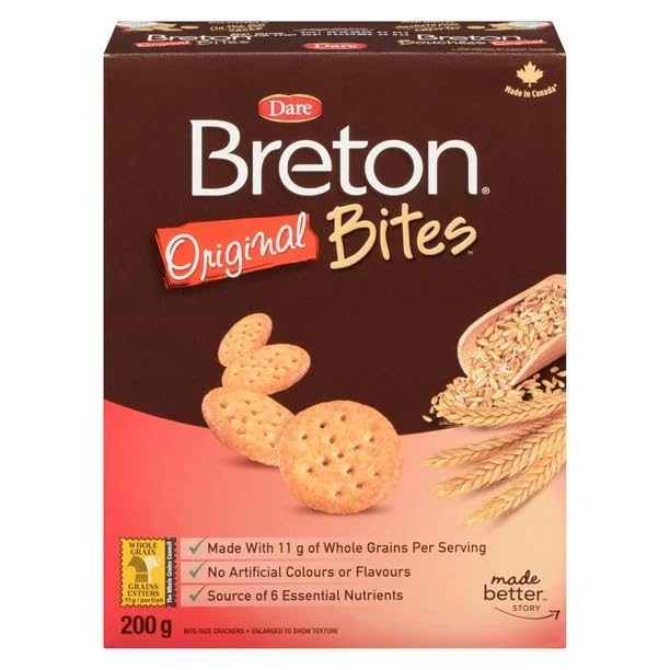 Dare Breton Original Bites Crackers, 200g/7oz (Shipped from Canada)