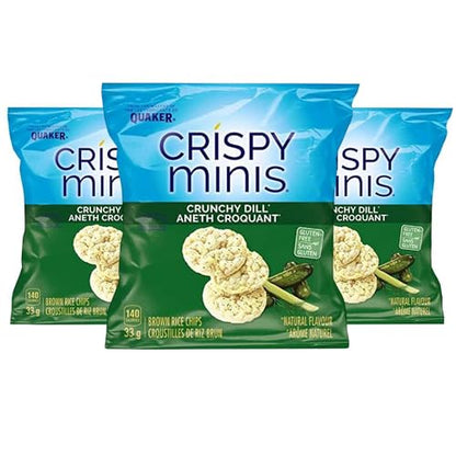 Quaker Crispy Minis Crunchy Dill Brown Rice Chips, 33g/1.2oz (Shipped from Canada)