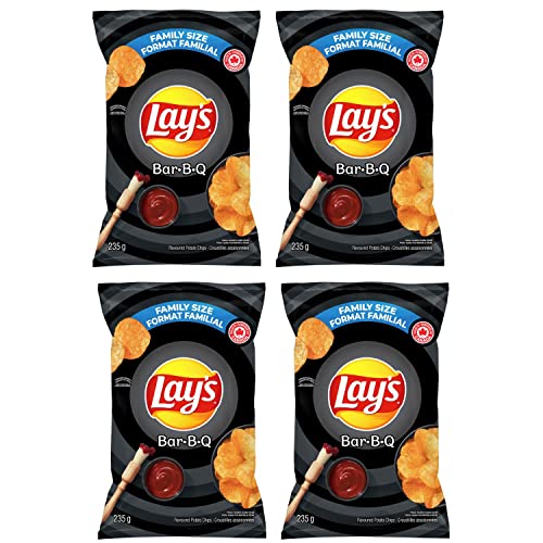 Lays Barbecue Potato Chips Family Bag pack of 4