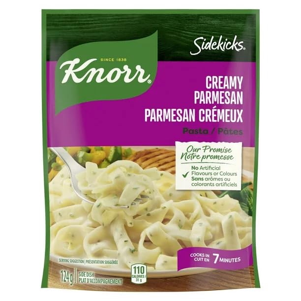 Knorr Sidekicks Creamy Parmesan Pasta Side Dish, Side Dish, 124g/4.4 oz (Shipped from Canada)