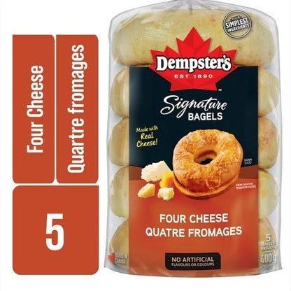 Dempster’s Signature Four Cheese Bagels, 5 Bagels, 400g/14.1 oz (Shipped from Canada)