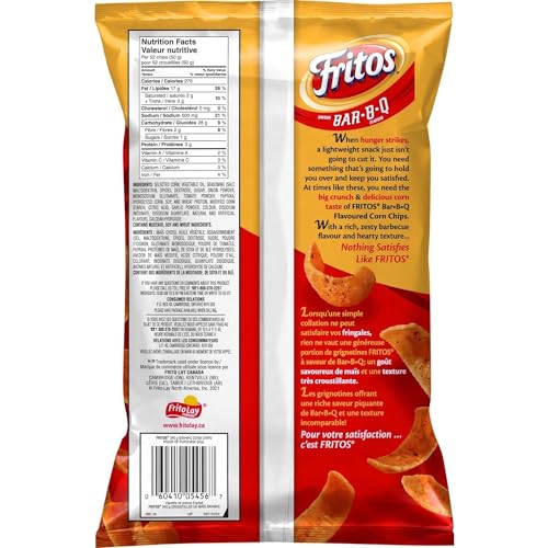 Fritos Bar-B-Q Flavored Corn Chips back cover