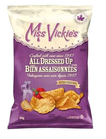 Miss Vickies Potato Chips Canadian Variety Pack all dressed up