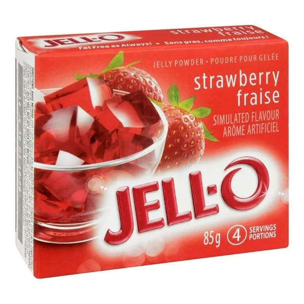 Jell-O Strawberry Jelly Powder, Gelatin Mix, 85g/3oz (Shipped from Canada)
