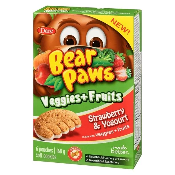 Dare Bear Paws Vegetables Fruits Strawberry Yogurt front cover