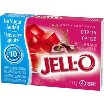 Jell-O Cherry Jelly Powder Light, Gelatin Mix, 11.2g/0.40oz (Shipped from Canada)