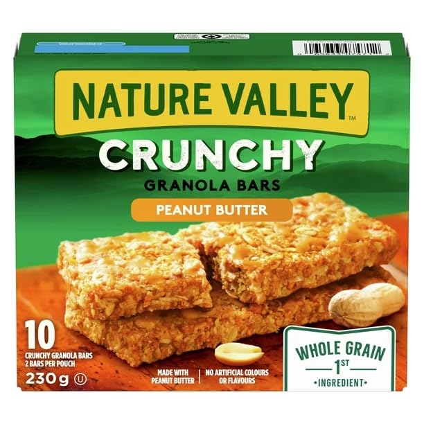 Nature Valley Crunchy Granola Bars, Peanut Butter, 2 Bars per Sachet, 5 Sachets x 46g, 230g/8.1 oz (Shipped from Canada)