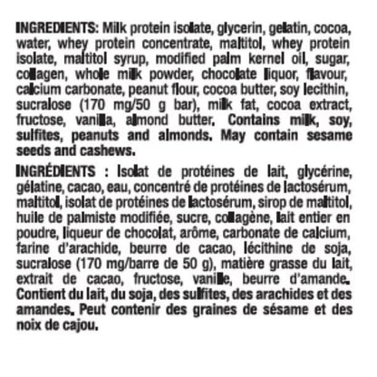 Pure Protein Chocolate Deluxe Ingredients