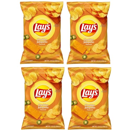 Lays Cheddar Jalapeno Flavored Potato Chips pack of 4