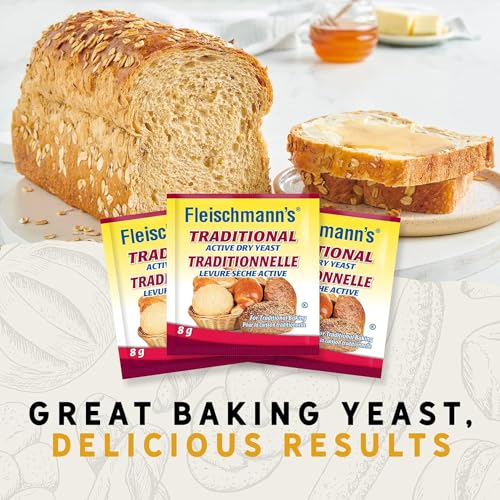 Fleischmann’s Traditional Active Dry Yeast, Traditional Yeast, 3 sachets x 8g, 24g/0.8 oz (Shipped from Canada)