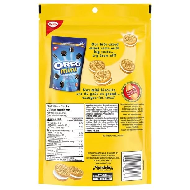 OREO Mini Golden Cookies back cover