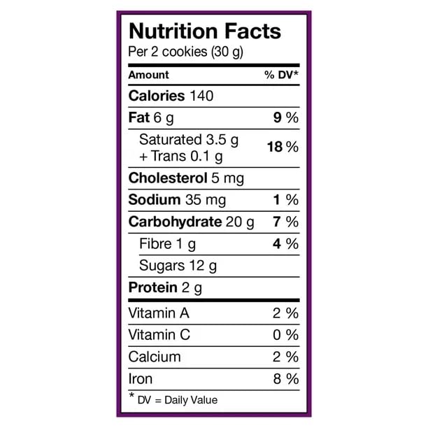 Celebration Blueberry Truffle Cookies Nutrition Facts