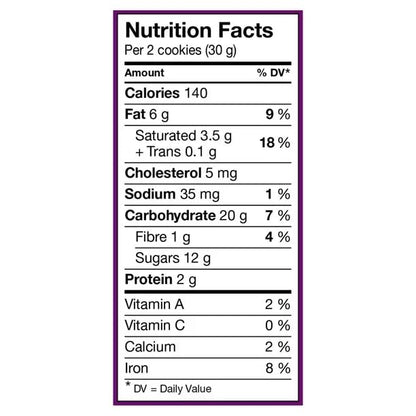 Celebration Blueberry Truffle Cookies Nutrition Facts