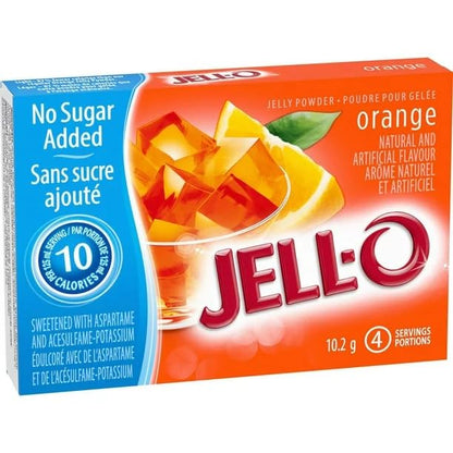 Jell-O Orange Jelly Powder Light, Gelatin Mix, 10.2g/0.35oz (Shipped from Canada)