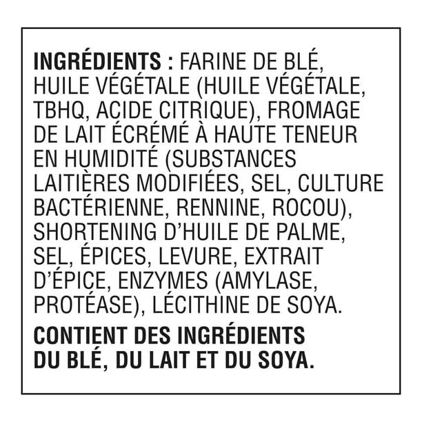 Cheez-It Baked Snack Crackers Original Ingredients French
