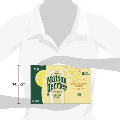 Maison Perrier France Lemon, Sparkling Water Beverage, Natural Lemon Flavour, No Calories, No Sweeteners, No Sodium, Sourced & Bottled In France, 8 x 330ml/11.16 fl. oz (Shipped from Canada)