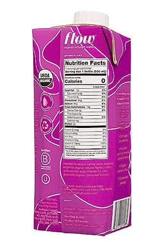 Flow Vitamin-Infused Spring Water Variety Pack, Cherry, Elderberry and Citrus, 15ct, 500ml/16.9fl. oz. (Shipped from Canada)