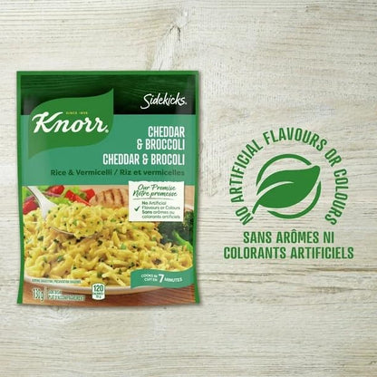 Knorr Sidekicks Cheddar & Broccoli Rice Side Dish, Side Dish, 130g/4.6 oz (Shipped from Canada)