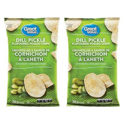 Great Value Dill Pickle Potato Chips pack of 2