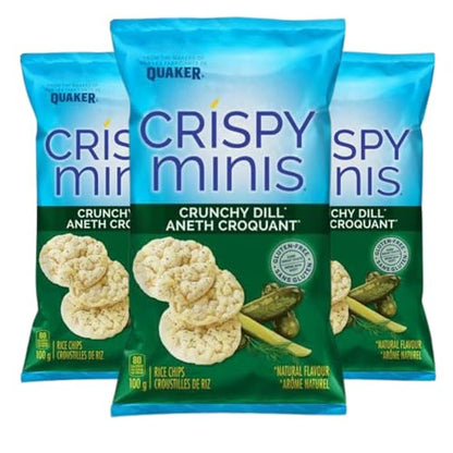 Quaker Crispy Minis Rice Chips Crunchy Dill 100g/3.53oz (Shipped from Canada)