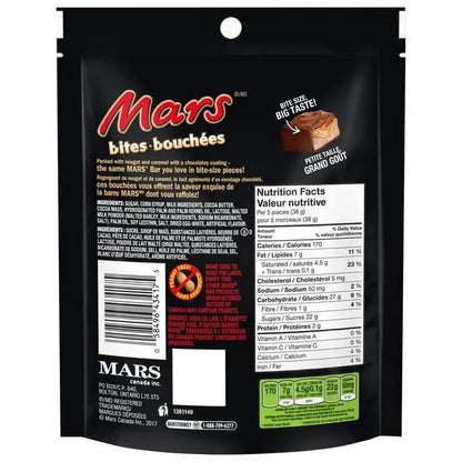 MARS Peanut Free Chocolate Candy Bites, Sharing Bag, 193g/6.80oz (Includes Ice Pack) (Shipped from Canada)