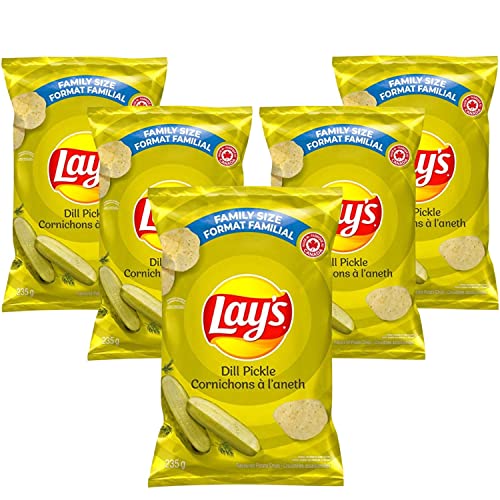 Lays Dill Pickle Potato Chips Family Bag pack of 5