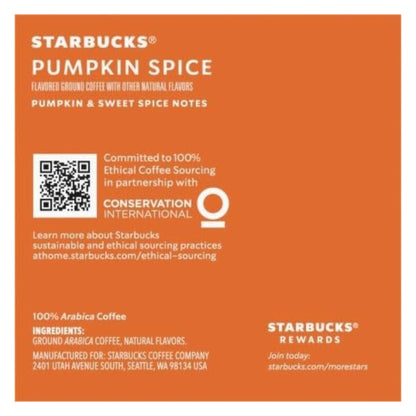 Starbucks Pumpkin Spice Flavored Coffee, Keurig K-Cup Coffee Pods - Limited Edition, Fall Flavor, 10ct, 104g/3.7 oz (Shipped from Canada)